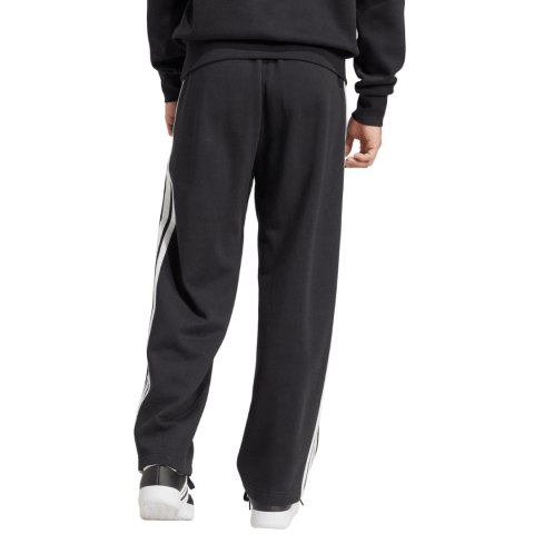 Spodnie męskie adidas Essentials Three Stripes Fleece Wide Leg czarne JM1770