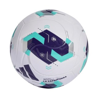 Piłka nożna adidas Queens League biało-fioletowo-zielona KE8232