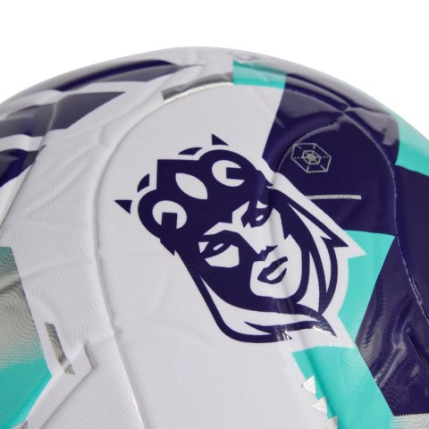 Piłka nożna adidas Queens League biało-fioletowo-zielona KE8232