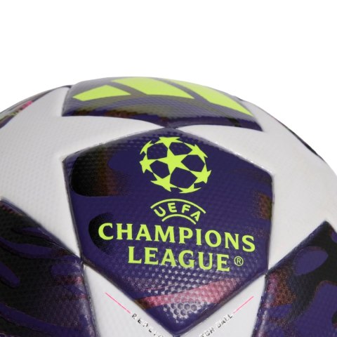 Piłka nożna adidas UCL 25/26 Final League J290 fioletowo-biała JX9097