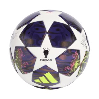 Piłka nożna adidas UCL 25/26 Final Mini biało-fioletowa JX9099