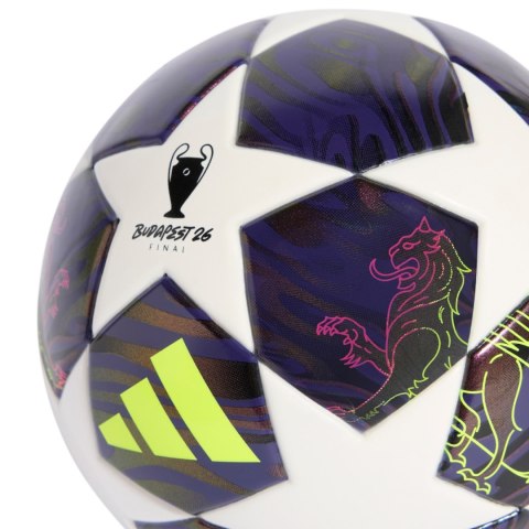 Piłka nożna adidas UCL 25/26 Final Mini biało-fioletowa JX9099