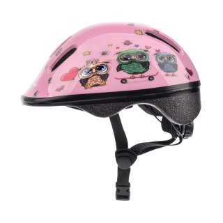 Kask rowerowy Meteor KS06 S 48-52 cm Little Owl różowy 24809