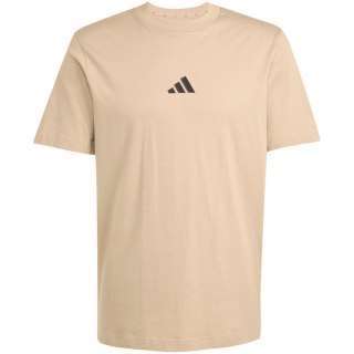 Koszulka męska adidas Essentials Small Logo Single Jersey beżowa JX5657
