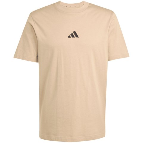 Koszulka męska adidas Essentials Small Logo Single Jersey beżowa JX5657