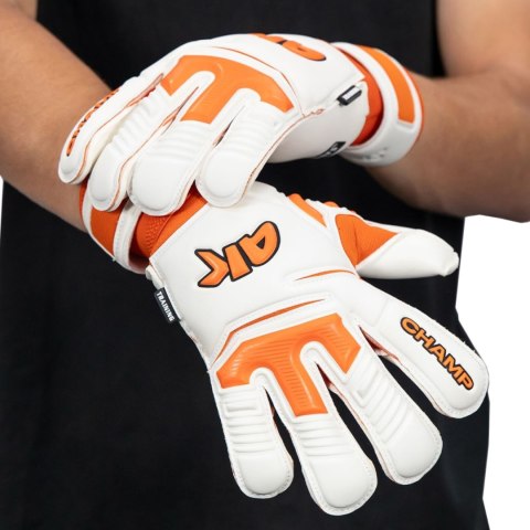 Rękawice bramkarskie 4Keepers Champ Training VII RF2G Junior biało-pomarańczowe