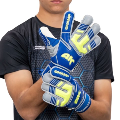 Rękawice bramkarskie 4Keepers Champ VII HB Junior niebiesko-zielone fluo