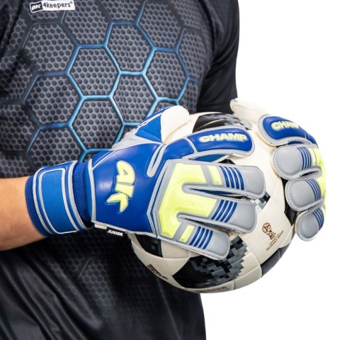 Rękawice bramkarskie 4Keepers Champ VII HB Junior niebiesko-zielone fluo