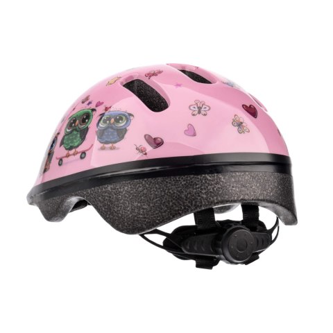 Kask rowerowy Meteor KS06 XS 44-48 cm Little Owl różowy 24808