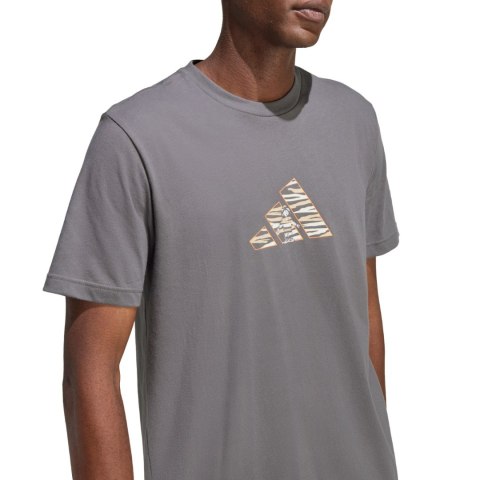 Koszulka męska adidas Camo Expolorer Graphic szara JZ7501