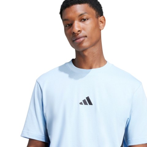 Koszulka męska adidas Essentials 3 Stripes niebieska JE6397