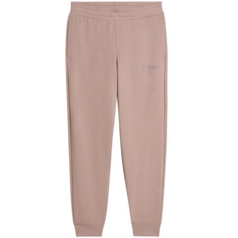 Spodnie damskie Puma ESS Script Comfort brudny róż 691763 88