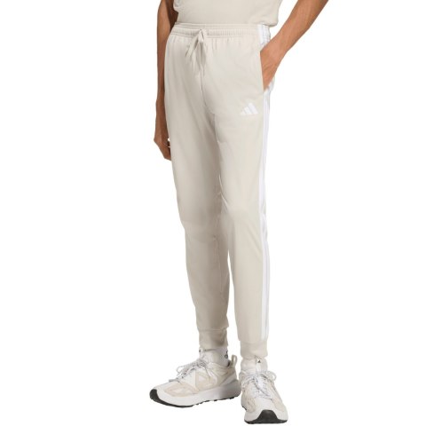 Spodnie męskie adidas 3-Stripes Tricot Regular Tapered beżowe JY7721
