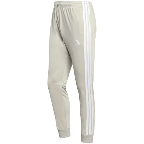 Spodnie męskie adidas 3-Stripes Tricot Regular Tapered beżowe JY7721