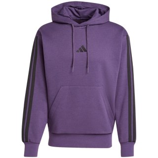 Bluza męska adidas Essentials 3-Stripes Fleece fioletowa JX0740