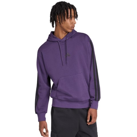 Bluza męska adidas Essentials 3-Stripes Fleece fioletowa JX0740