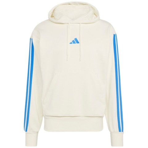 Bluza męska adidas Essentials 3-Stripes French Terry Hoodie kremowa KD4901