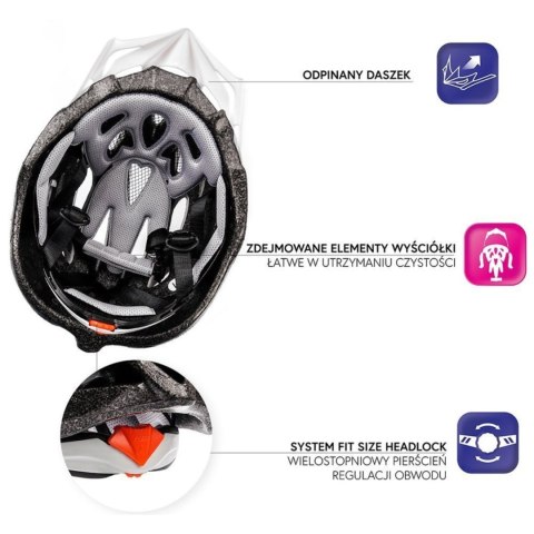 Kask rowerowy Meteor MV29 Drizzle M 55-58 cm biało-szaro-miętowy 24713