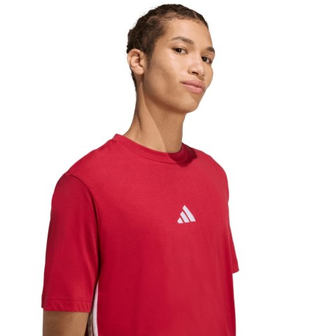 Koszulka męska adidas Essentials 3-Stripes czerwona KD4865