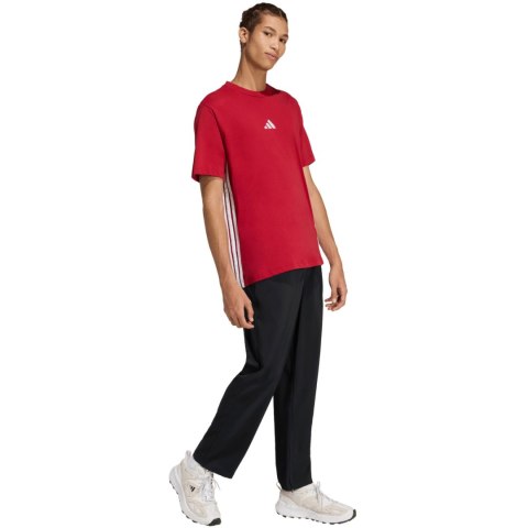 Koszulka męska adidas Essentials 3-Stripes czerwona KD4865