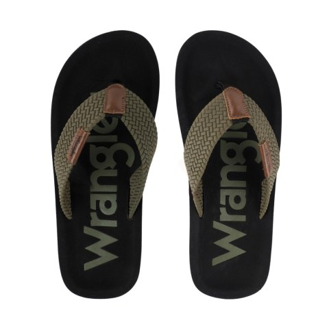 Klapki męskie Wrangler Zane Flipflop czarno-oliwkowe 20261061 58C