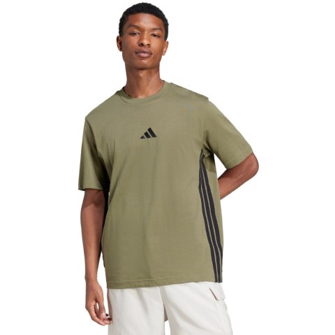 Koszulka męska adidas Essentials 3-Stripes Single Jersey zielona JE6391