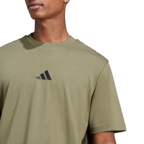 Koszulka męska adidas Essentials 3-Stripes Single Jersey zielona JE6391