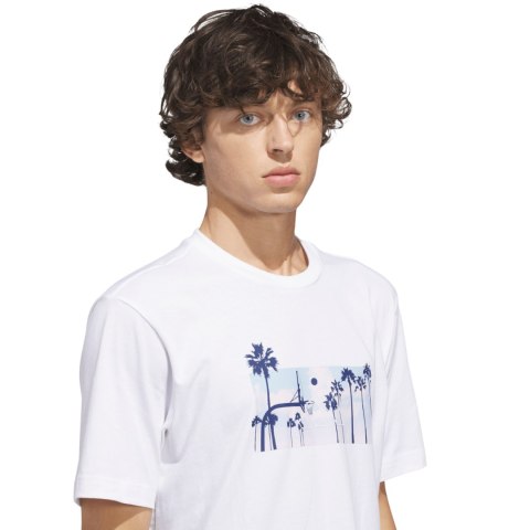 Koszulka męska adidas Summer Sunset Graphic biała JZ7544