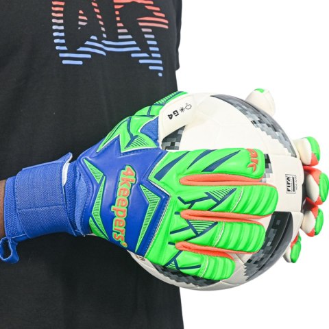 Rękawice bramkarskie 4Keepers Force V5.25 Twist HNC niebiesko-zielone