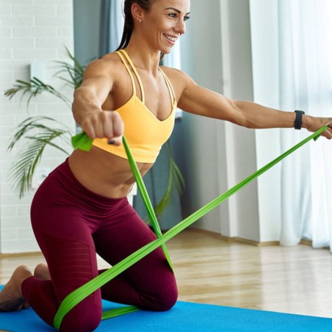 Smj Taśma oporowa fitness Smj 0,35 mm 150x15 cm light zielona EX035