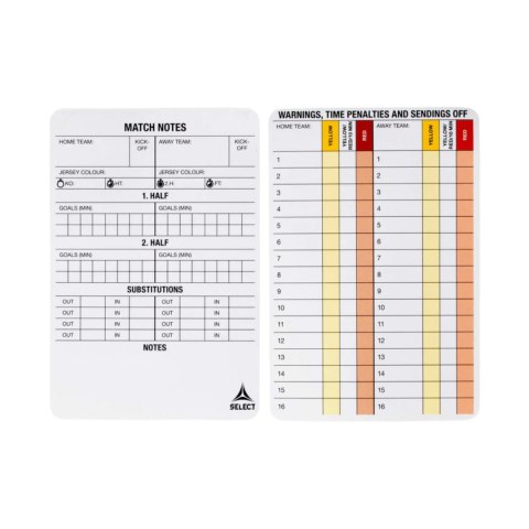 Select Zestaw kartek na notatki sędziowskie Select 20 szt. 820017