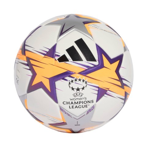 Adidas Piłka nożna adidas UCL Womens Mini 26/27 League Stage biało-pomarańczowo-fioletowa KE5143
